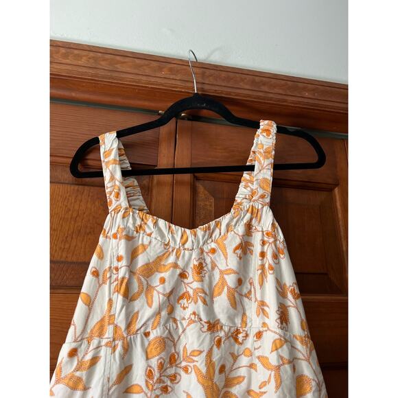 Maeve by Anthropologie Women's Floral Sweetheart Mini Dress Orange/White Size L - Picture 4 of 15